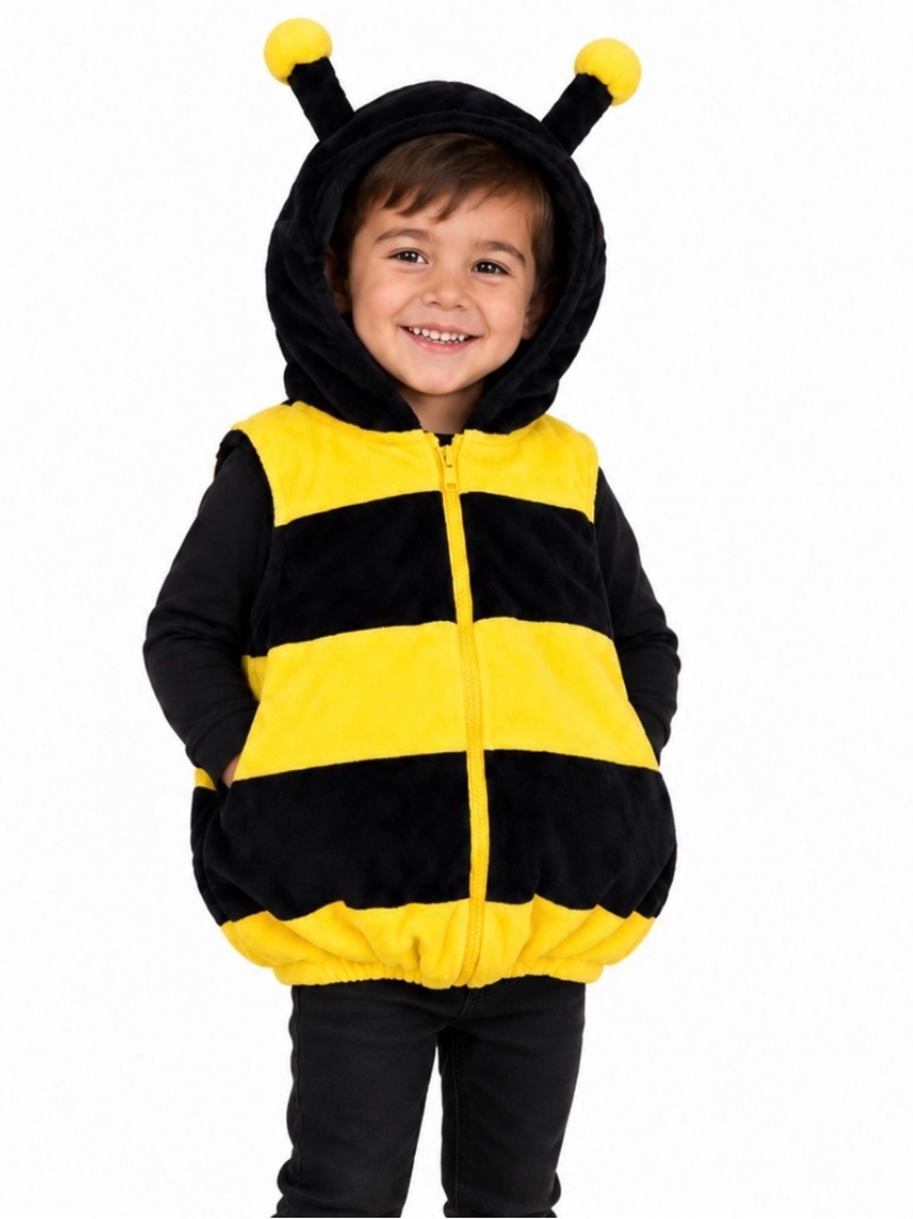 Kids Bumble Bee Hooded Costume Vest | 12 months
